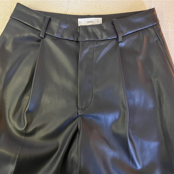 Mango Black Faux-Leather Gaucho Pants - Picture 10 of 16